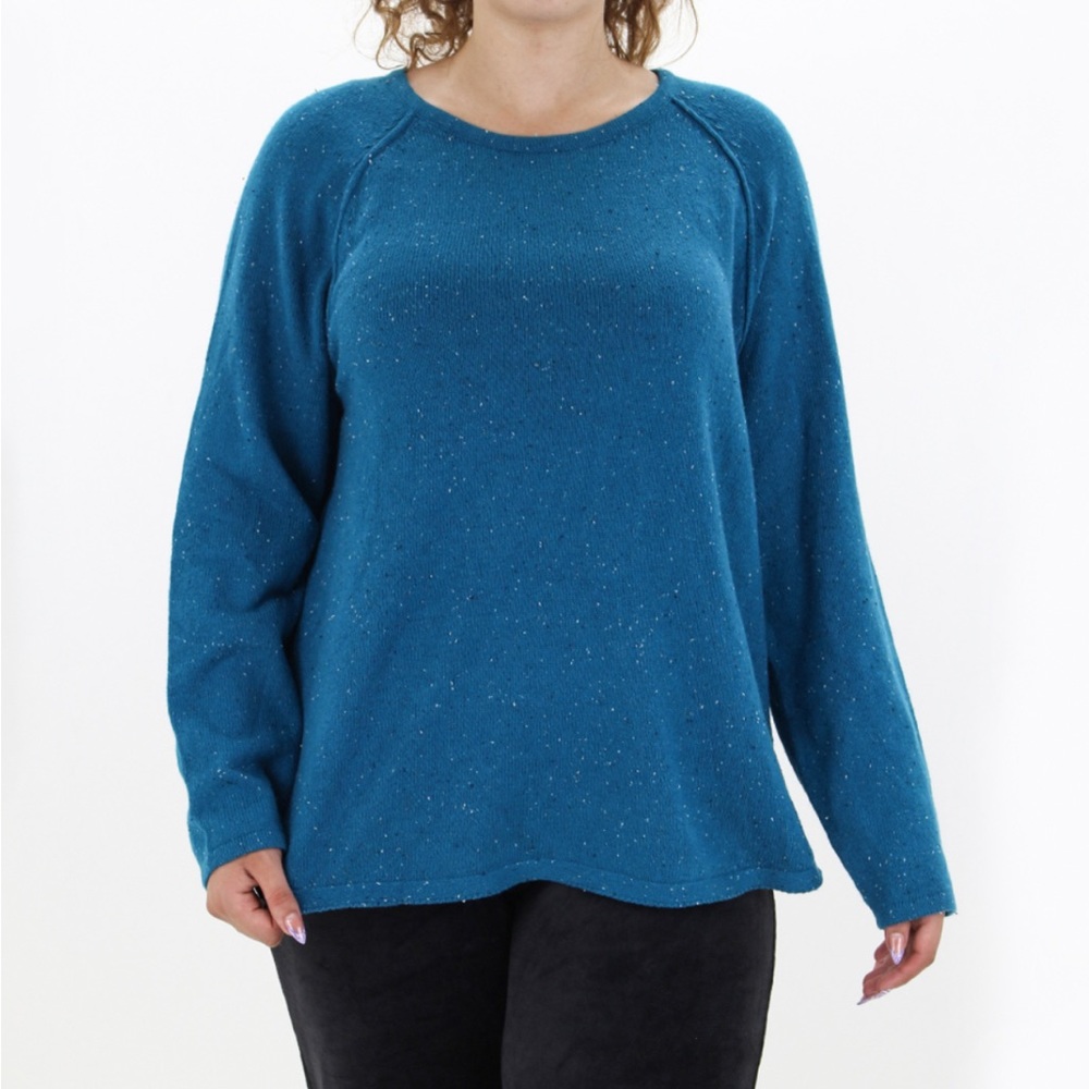 Karen Scott Cotton Blend Electric Blue Lightweight Sweater Size 2X
